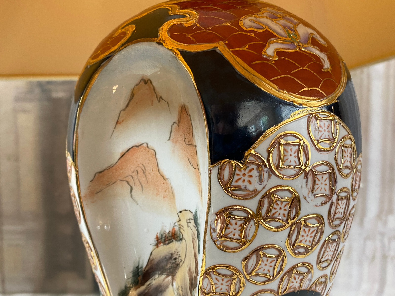 Tischlampe, Fuss aus einer japanischen Vase aus Porzellan, 20-tes Jhdt – Bild 15