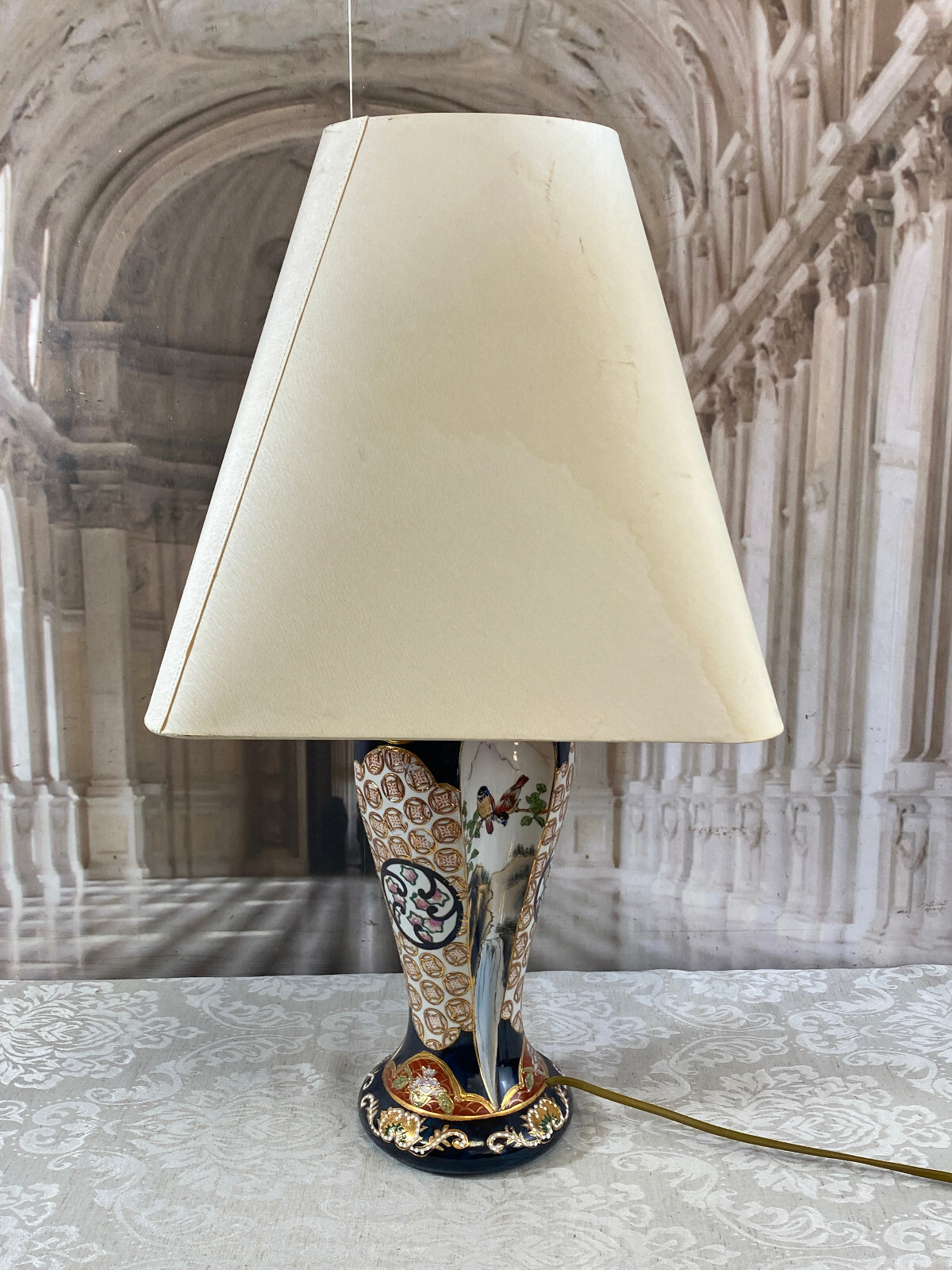 Tischlampe, Fuss aus einer japanischen Vase aus Porzellan, 20-tes Jhdt – Bild 5