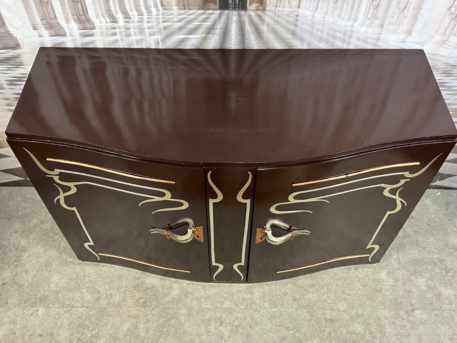 SIDEBOARD KOMMODE MARKE EIGENBAU MASSIVE METALL GRIFFE – Bild 4