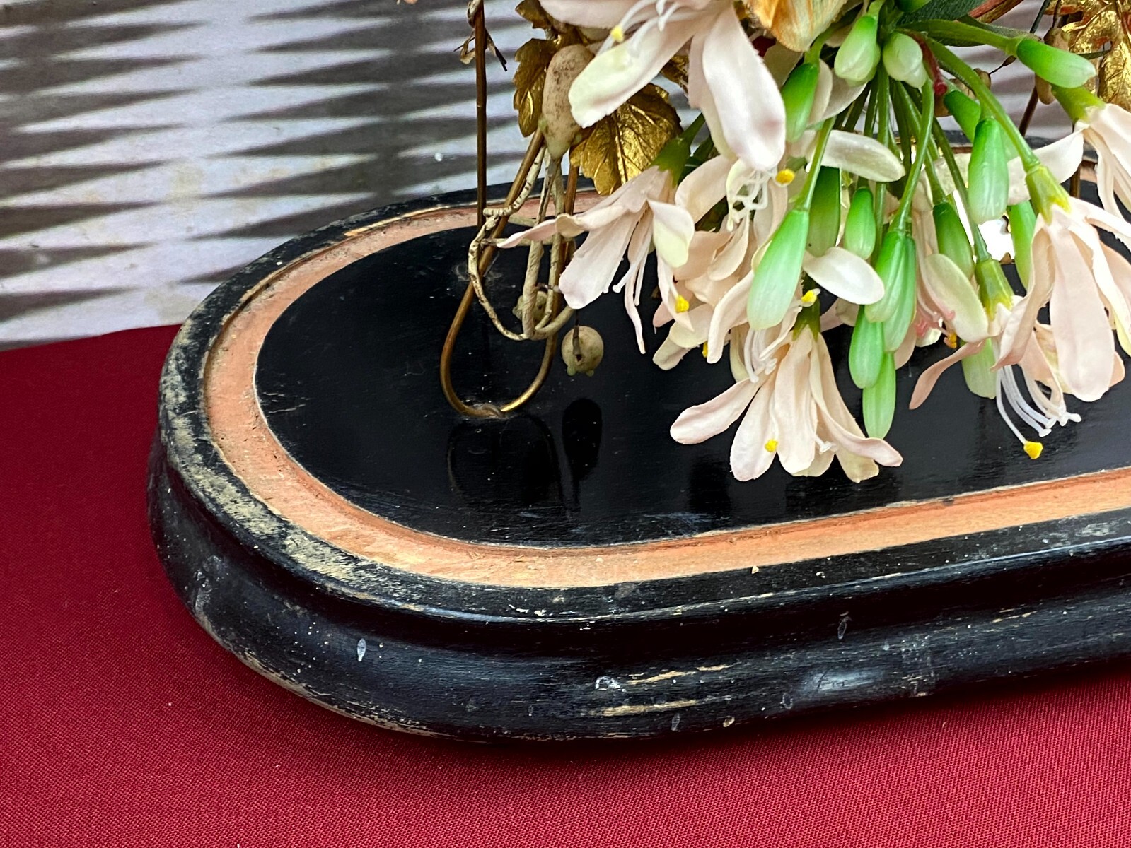 GLOBE DE MARIEE HOCHZEIT ANDENKEN FRANKREICH NAPOLEON III MAUS BLUMEN VOGEL 43cm – Bild 11