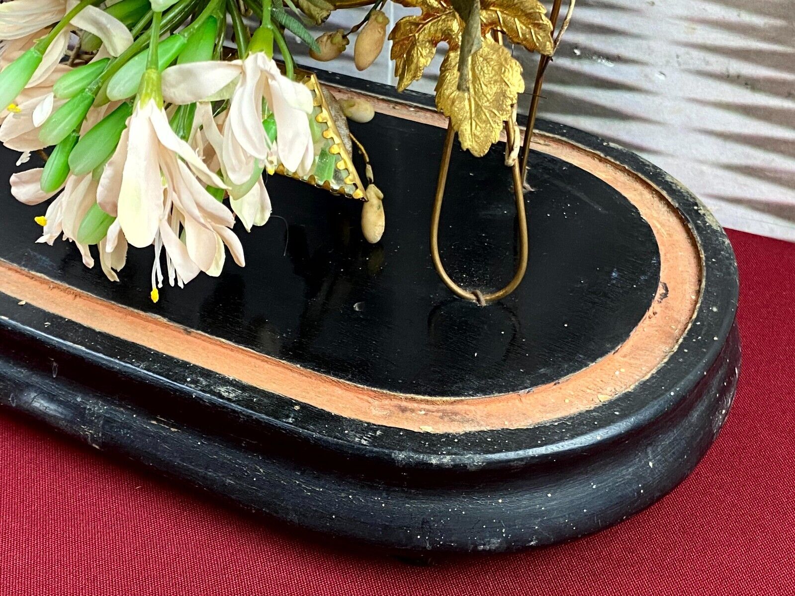 GLOBE DE MARIEE HOCHZEIT ANDENKEN FRANKREICH NAPOLEON III MAUS BLUMEN VOGEL 43cm – Bild 12