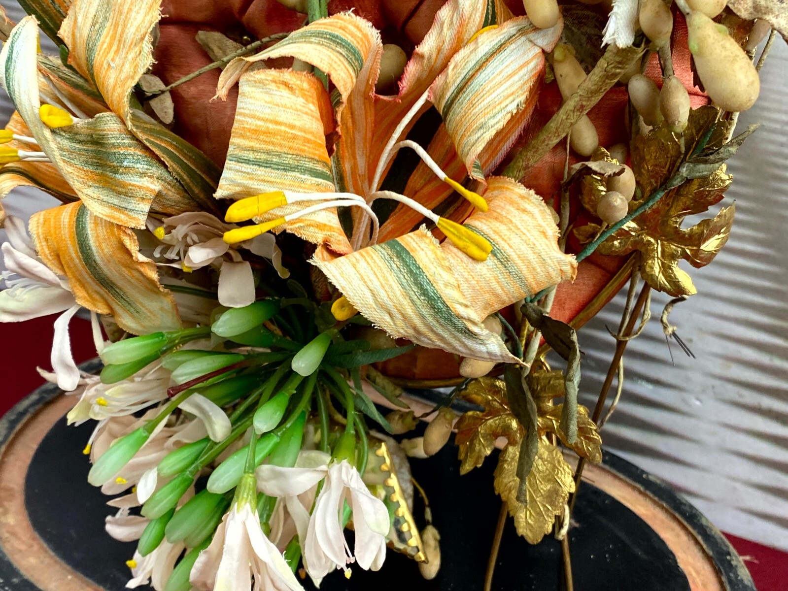 GLOBE DE MARIEE HOCHZEIT ANDENKEN FRANKREICH NAPOLEON III MAUS BLUMEN VOGEL 43cm – Bild 13