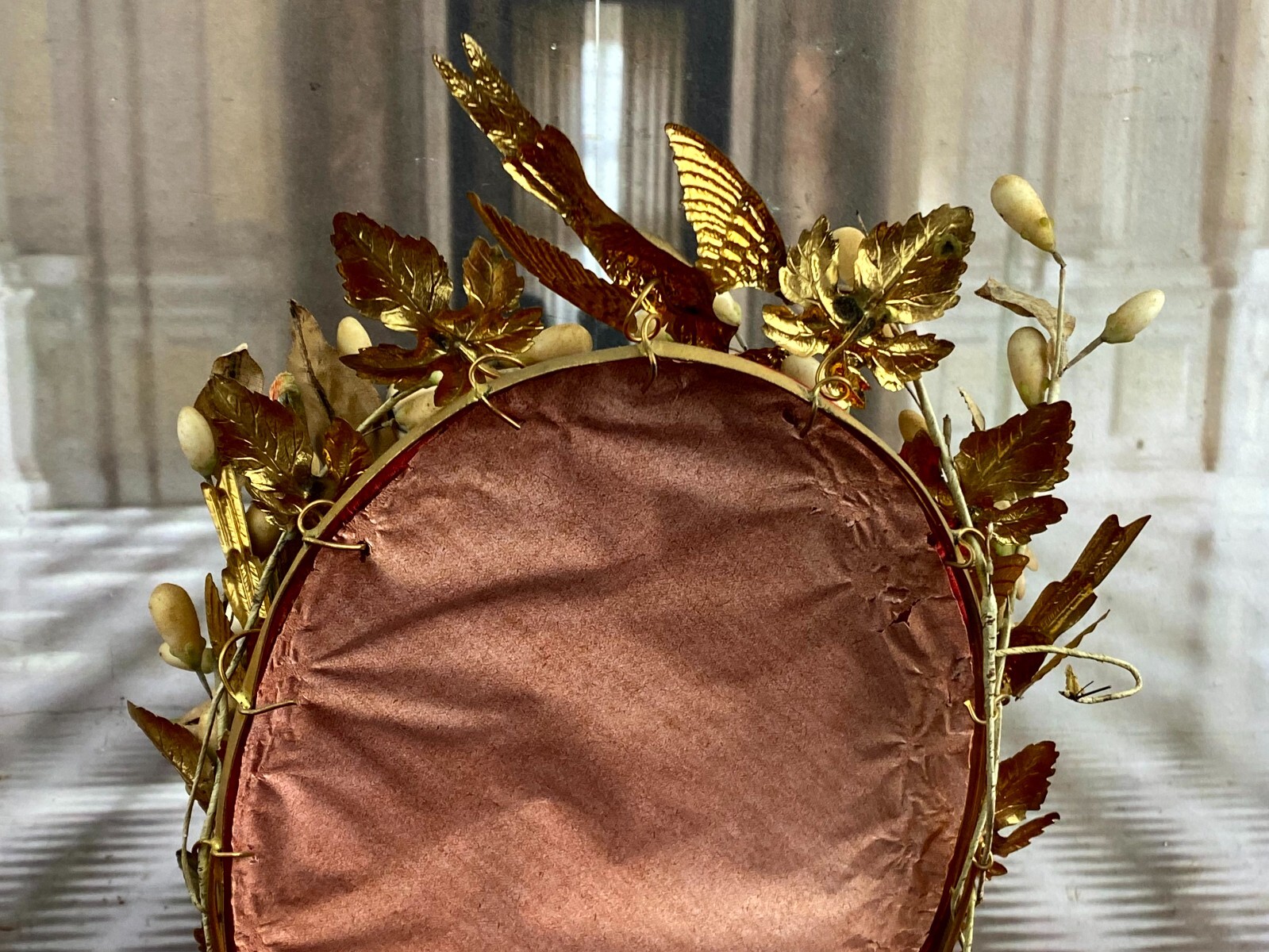 GLOBE DE MARIEE HOCHZEIT ANDENKEN FRANKREICH NAPOLEON III MAUS BLUMEN VOGEL 43cm – Bild 16