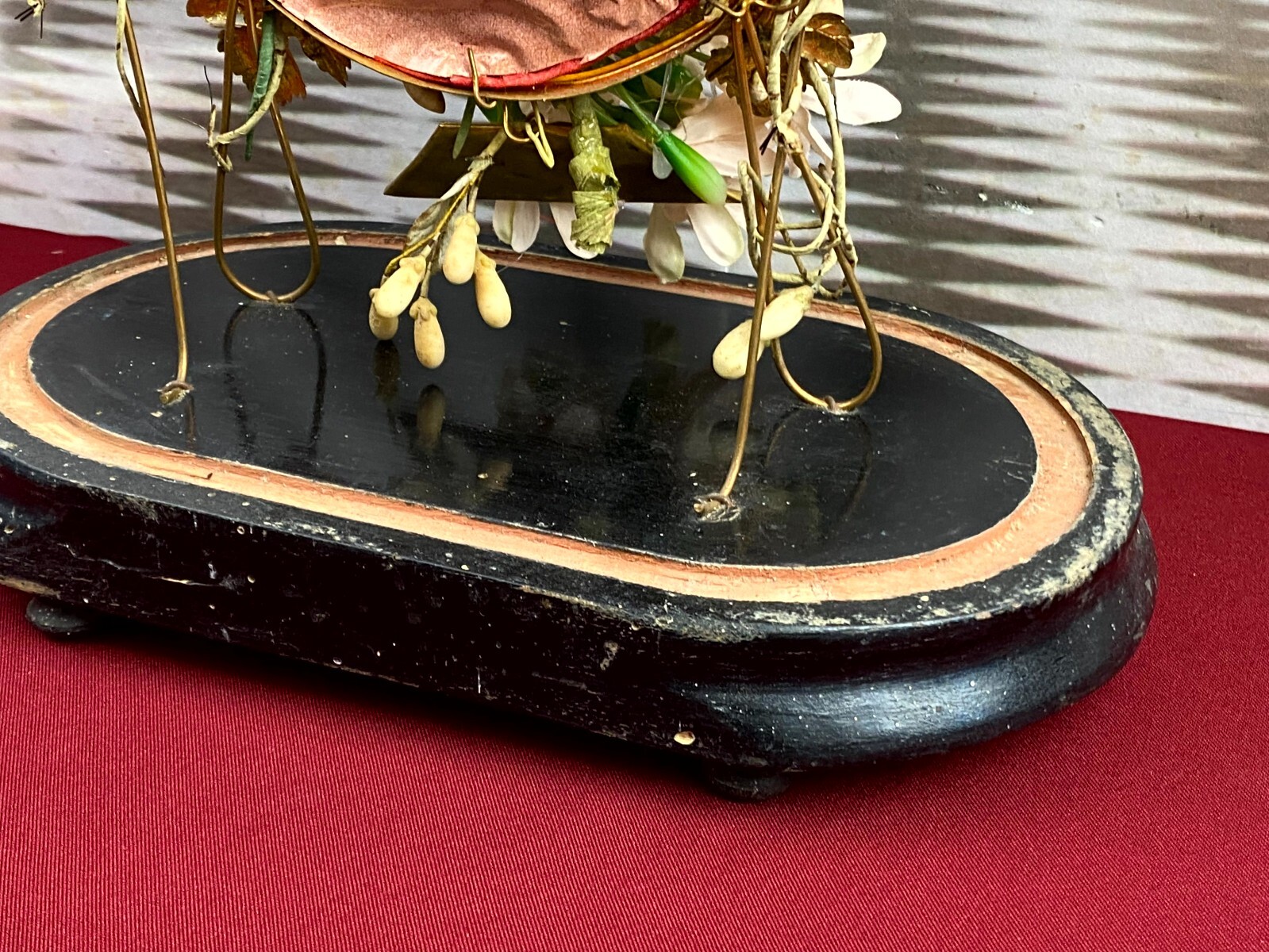 GLOBE DE MARIEE HOCHZEIT ANDENKEN FRANKREICH NAPOLEON III MAUS BLUMEN VOGEL 43cm – Bild 18