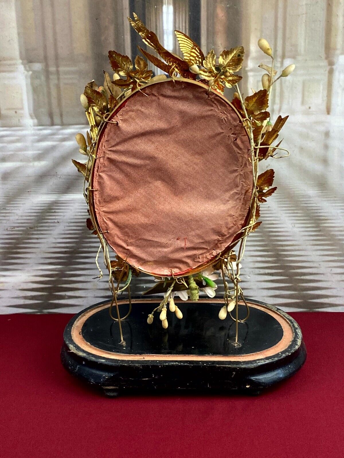 GLOBE DE MARIEE HOCHZEIT ANDENKEN FRANKREICH NAPOLEON III MAUS BLUMEN VOGEL 43cm – Bild 5