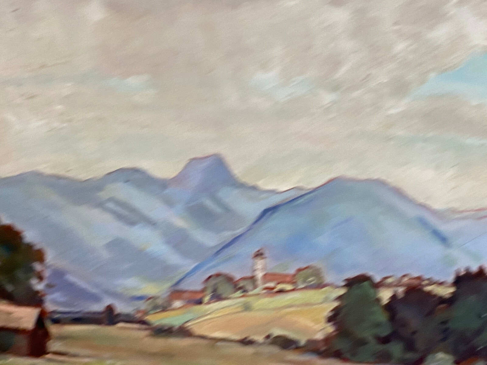 ÖLGEMÄLDE LANDSCHAFT GERAHMT IM NATURHOLZ RAHMEN SIGNIERT RUDL ZUBER 97x82cm – Bild 6