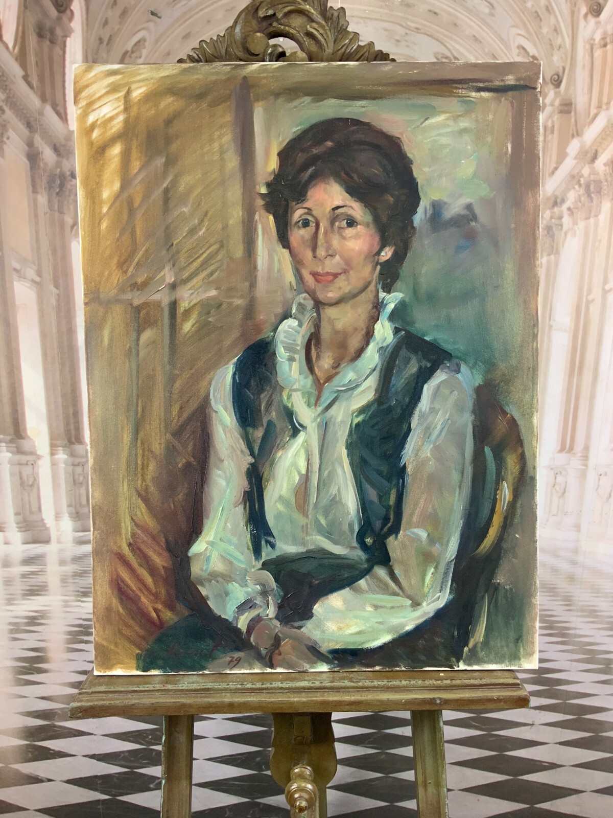 GROSSES ÖLGEMÄLDE  PORTRAIT EINER DAME 60x80 – Bild 3