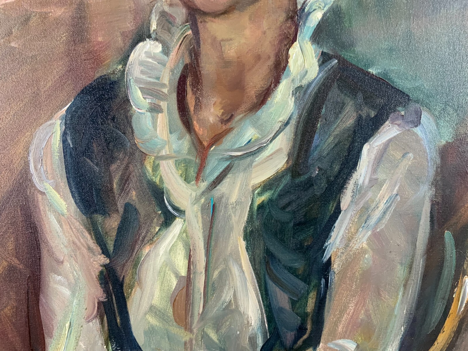GROSSES ÖLGEMÄLDE  PORTRAIT EINER DAME 60x80 – Bild 5