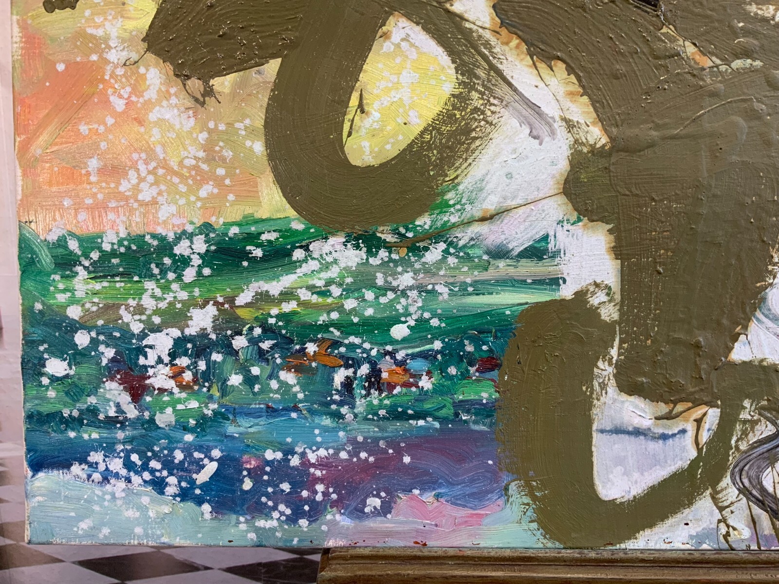 ACRYLGEMÄLDE MODERN GROSSES GEMÄLDE VON WALDEMAR KUFNER (1940-2016) 110x90cm – Bild 8