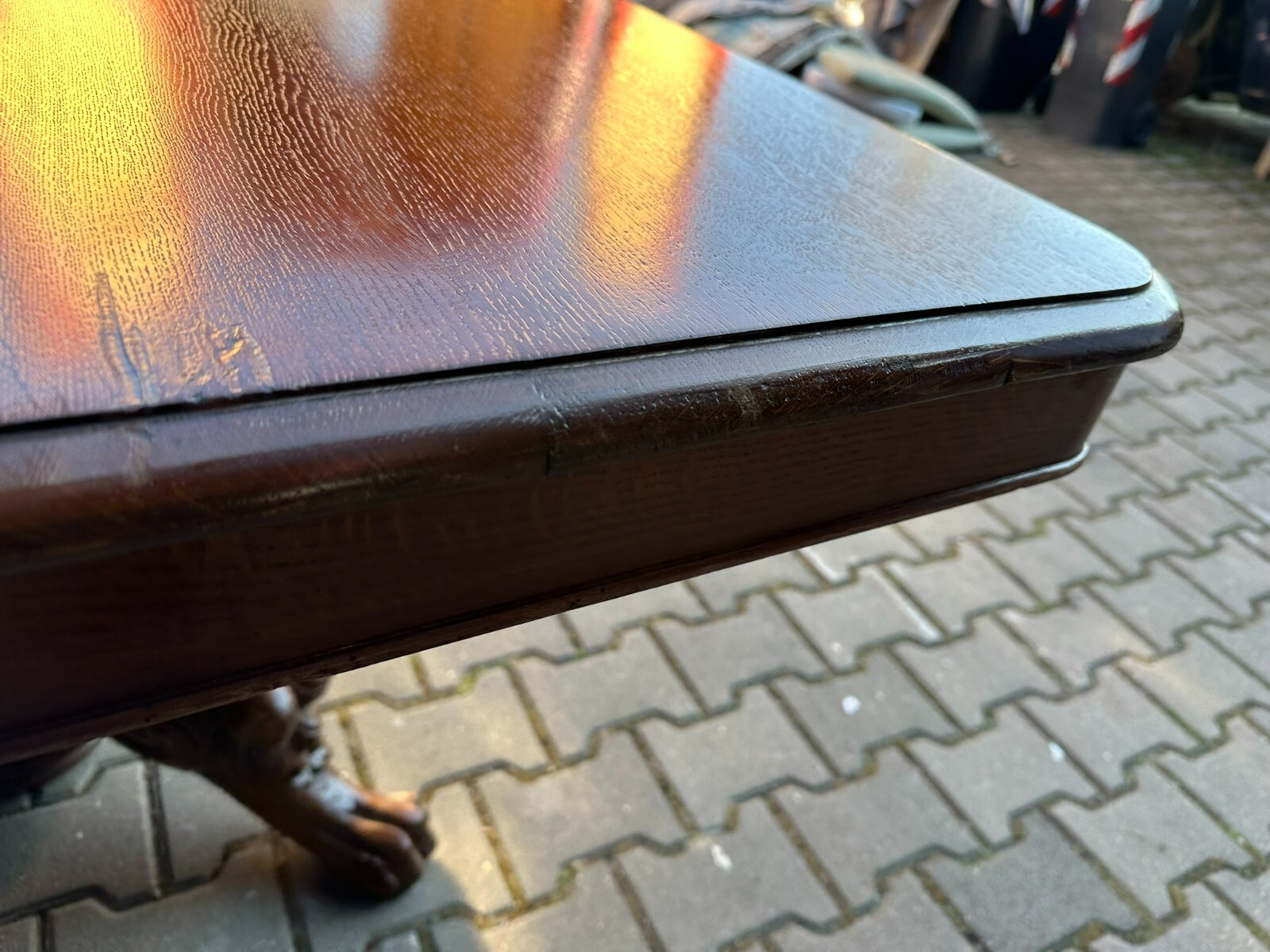 ANTIKER NEO REINASSANCE ESSTISCH UM 1880 EICHE PRUNKFUSS GRÜNDERZEIT – Bild 11