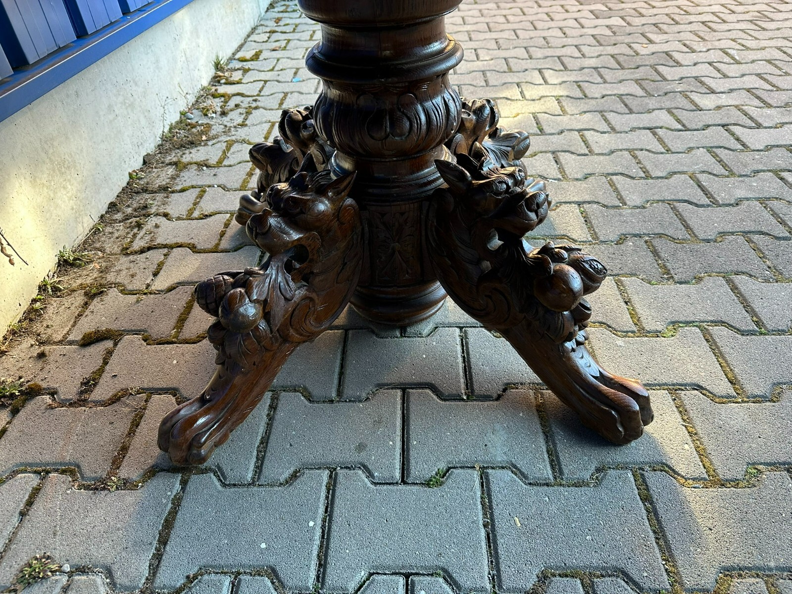 ANTIKER NEO REINASSANCE ESSTISCH UM 1880 EICHE PRUNKFUSS GRÜNDERZEIT – Bild 7