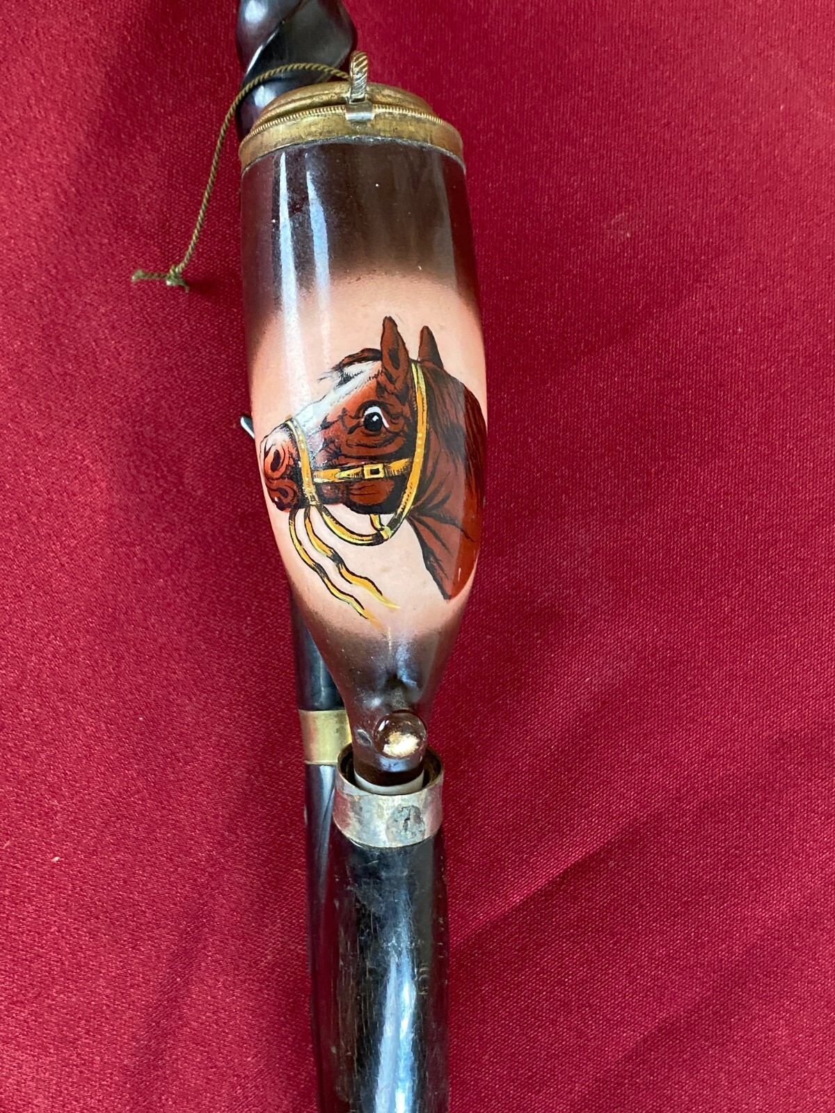 ANTIKE PFEIFE PORZELLAN HANDBEMALT PORZELLANPFEIFE JÄGERPFEIFE 100cm