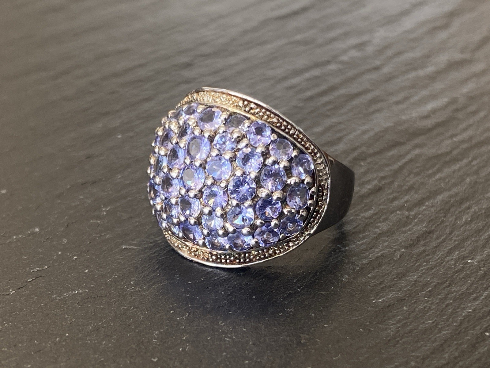 MASSIVER RING AUS STERLING SILBER 925 MIT AMETHYSTEN 2,46ct GRÖSSE 59