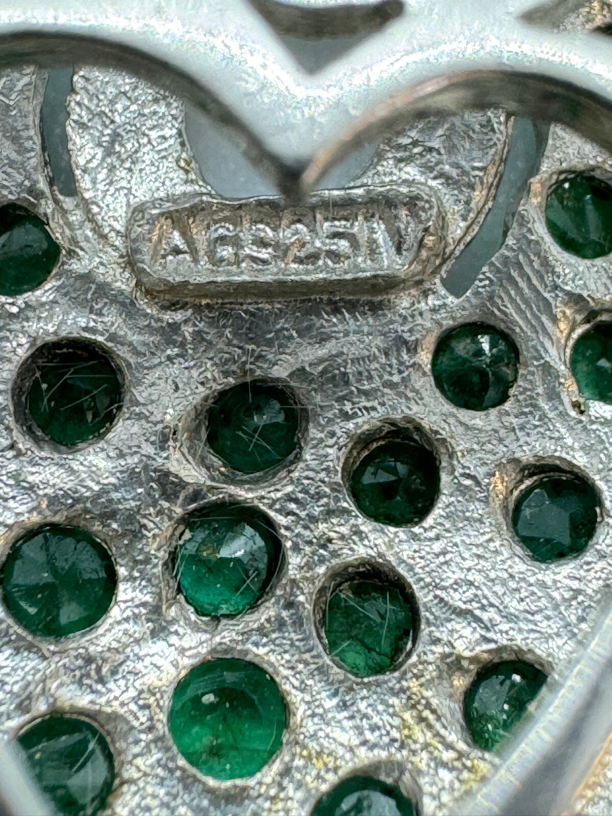 HALSKETTE ANHÄNGER 925 STERLING SILBER VERGOLDET SMARAGD SMARADGE HERZFORM – Bild 13