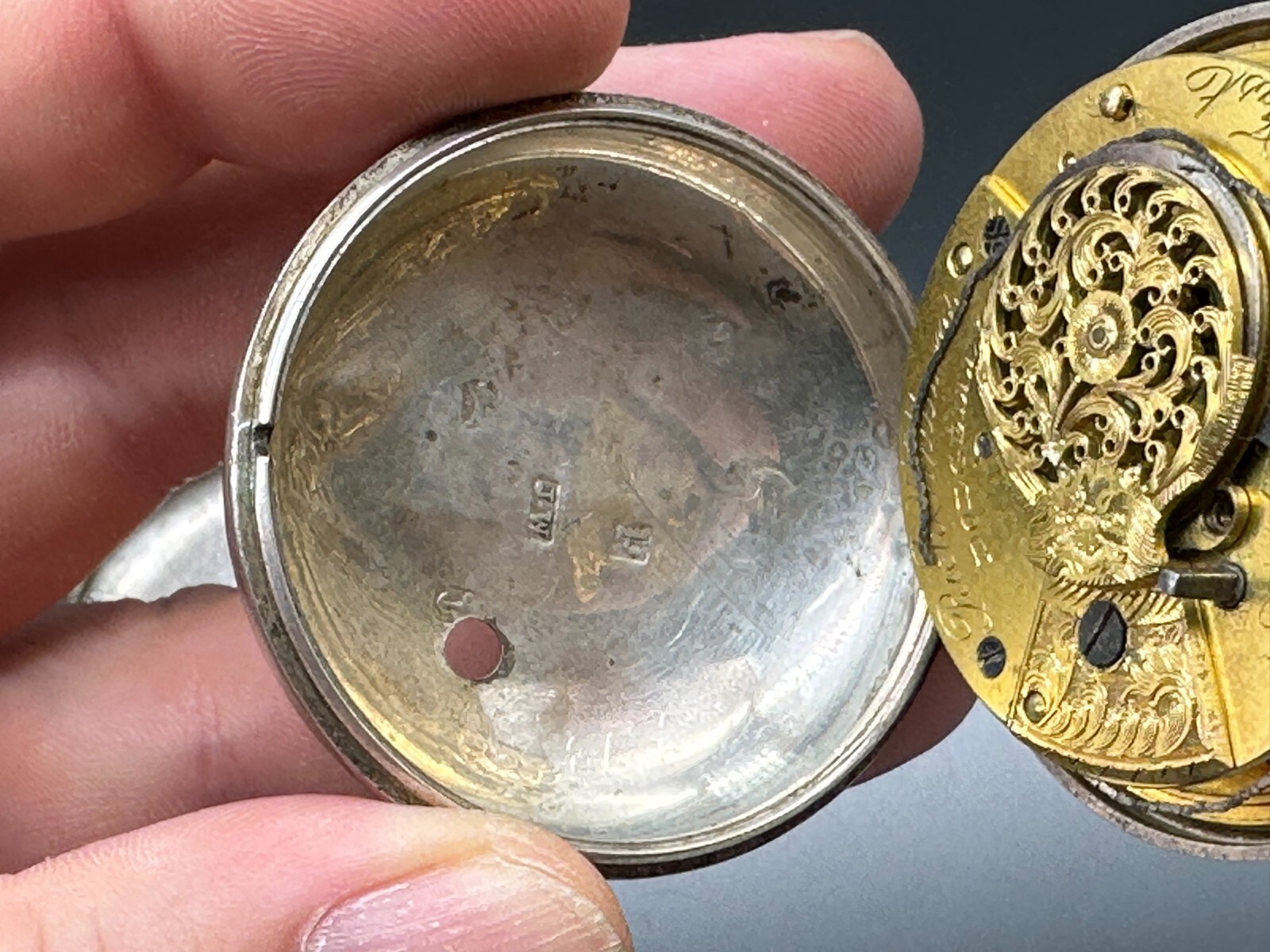 ANTIKE TASCHENUHR ENGLAND STERLING SILBER DEFEKT KETTE LOSE RICHARD WILLIAMS – Bild 12