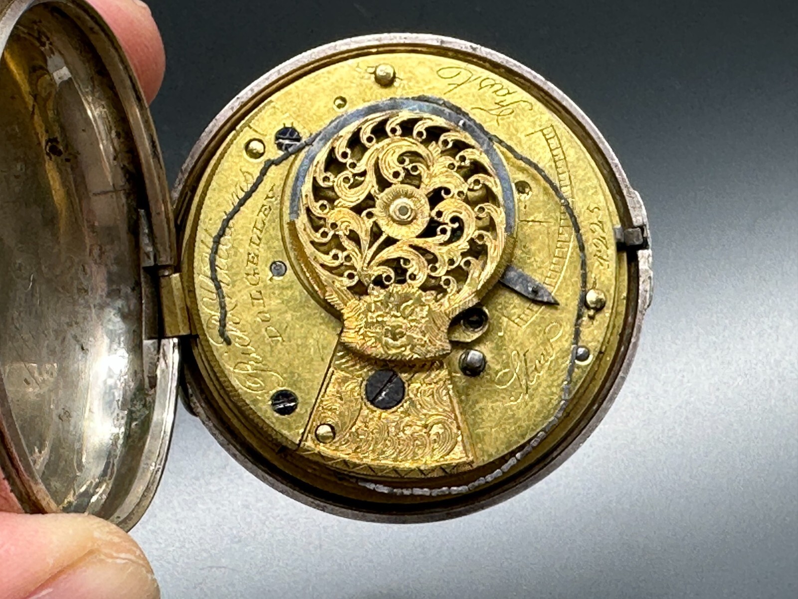 ANTIKE TASCHENUHR ENGLAND STERLING SILBER DEFEKT KETTE LOSE RICHARD WILLIAMS – Bild 13