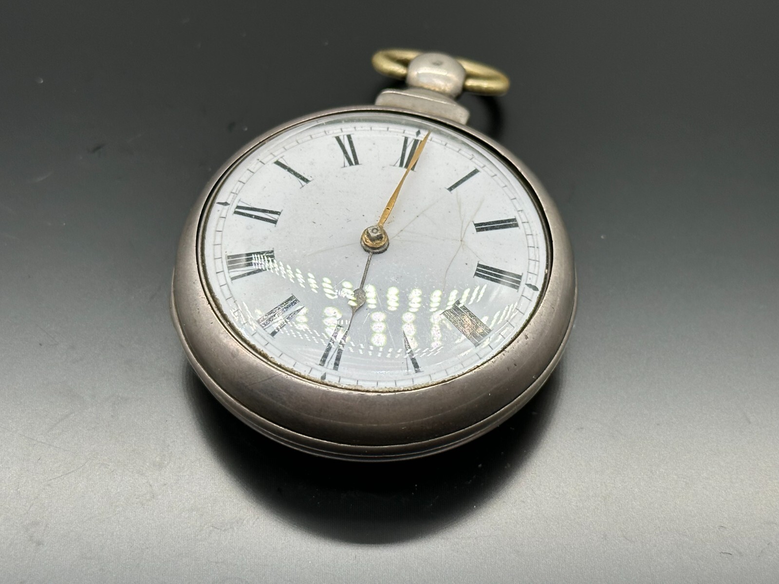 ANTIKE TASCHENUHR ENGLAND STERLING SILBER DEFEKT KETTE LOSE RICHARD WILLIAMS