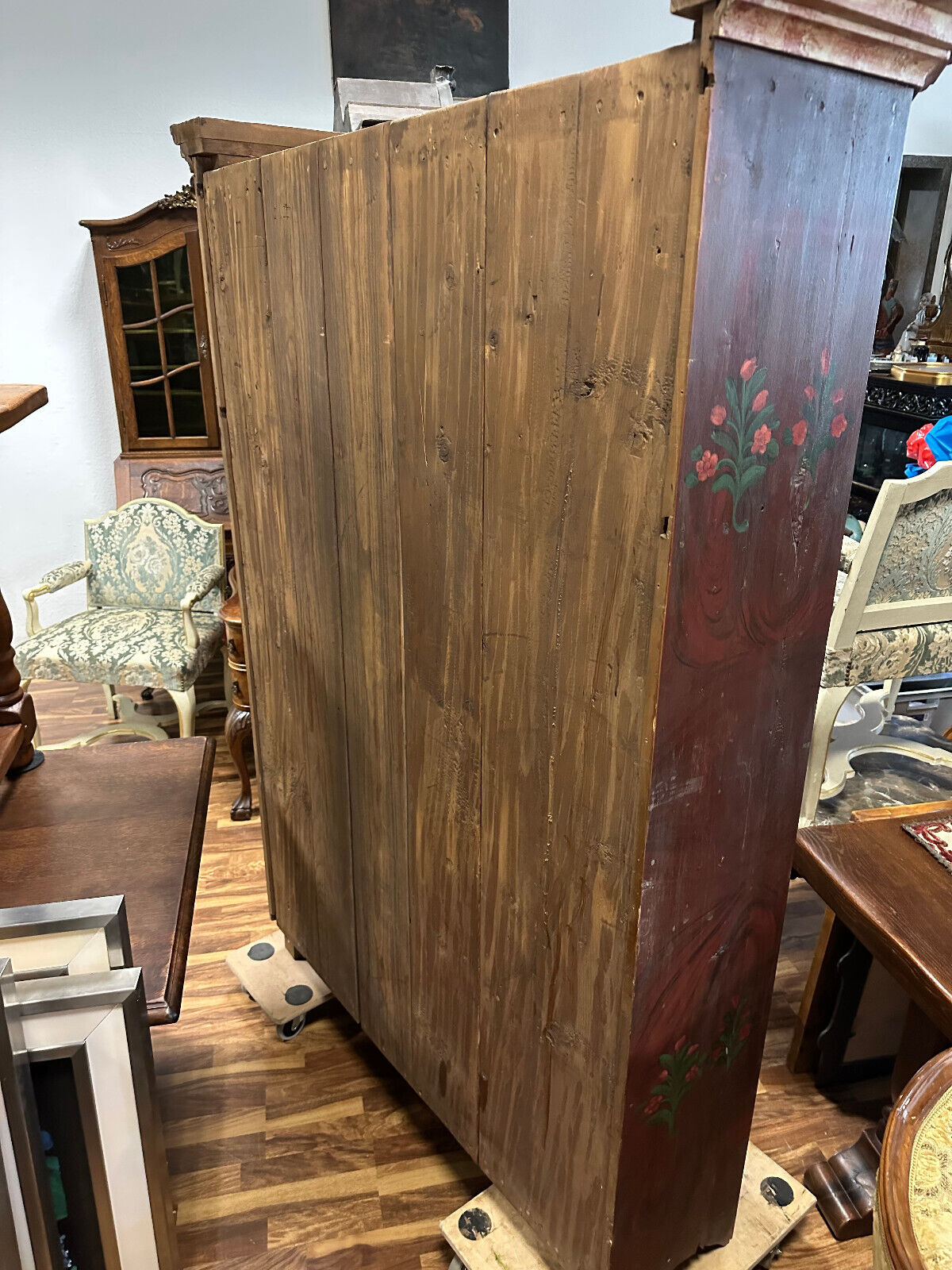 ANTIKER BAUERNSCHRANK KLEIDERSCHRANK 19 TES JHDT HEILIGEN MALEREI – Bild 13