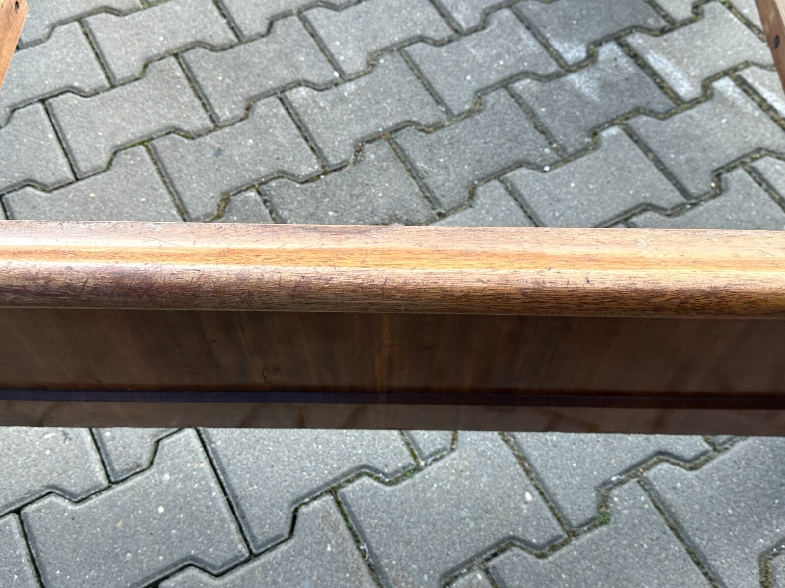 ANTIKES BETTGESTELL FRÜH BIEDERMEIER UM 1820 MAHAGONI FURNIER – Bild 11