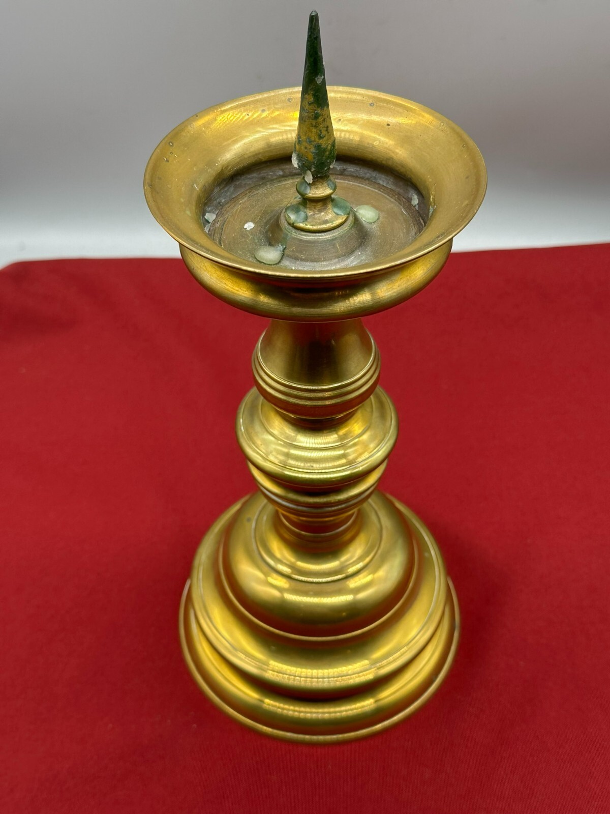 NEO GOTISCHER LEUCHTER GLOCKENLEUCHTER UM 1860 MESSING MASSIV 30cm – Bild 3