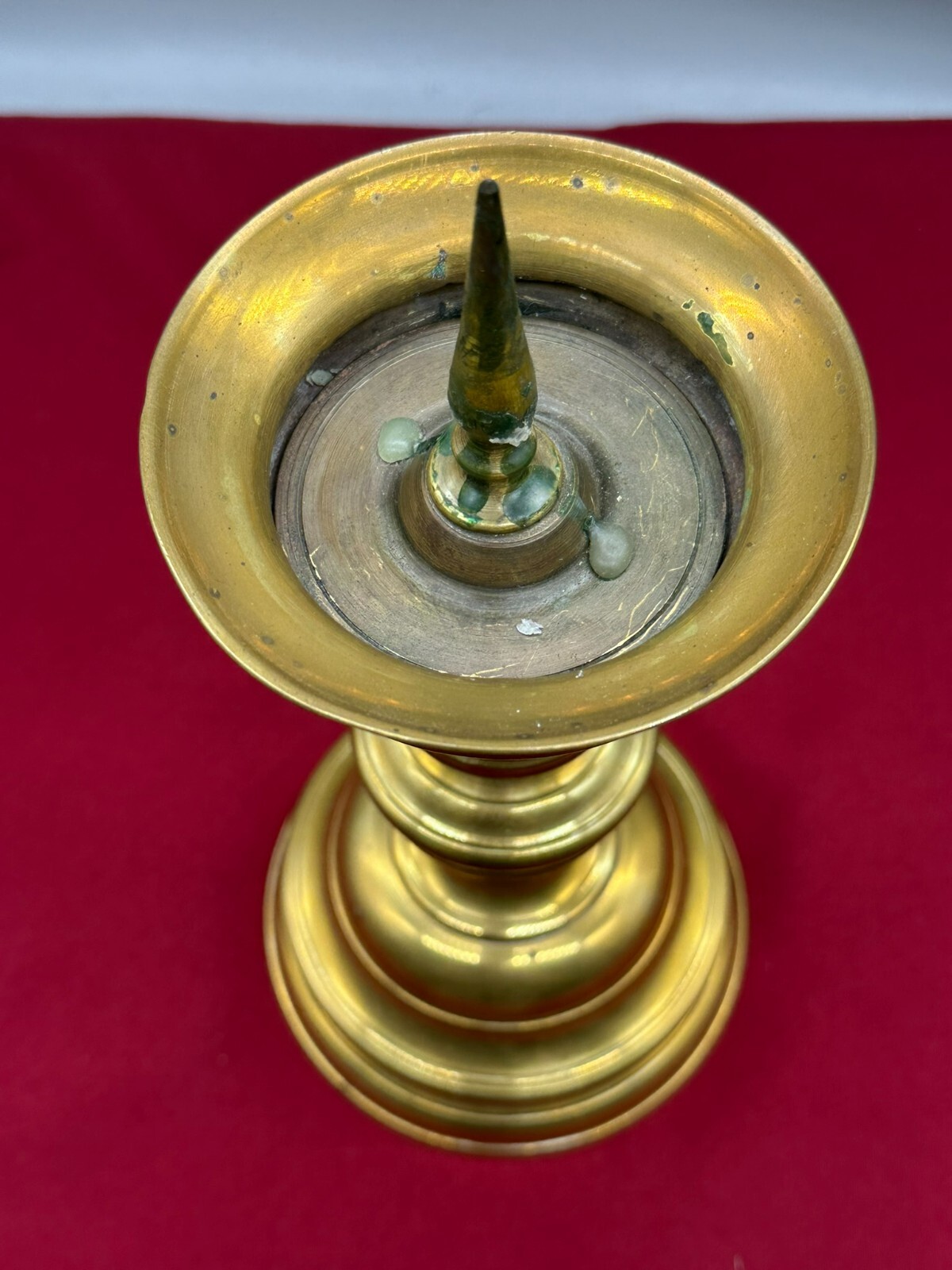 NEO GOTISCHER LEUCHTER GLOCKENLEUCHTER UM 1860 MESSING MASSIV 30cm – Bild 5