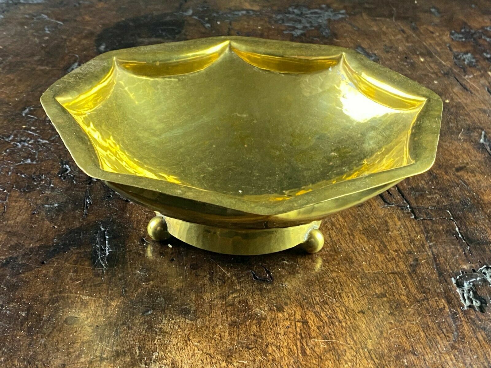 NEUES MÜNCHNER KUNSTGEWERBE ART DECO SCHALE AUS MESSING UM 1920 ANTIK – Bild 3