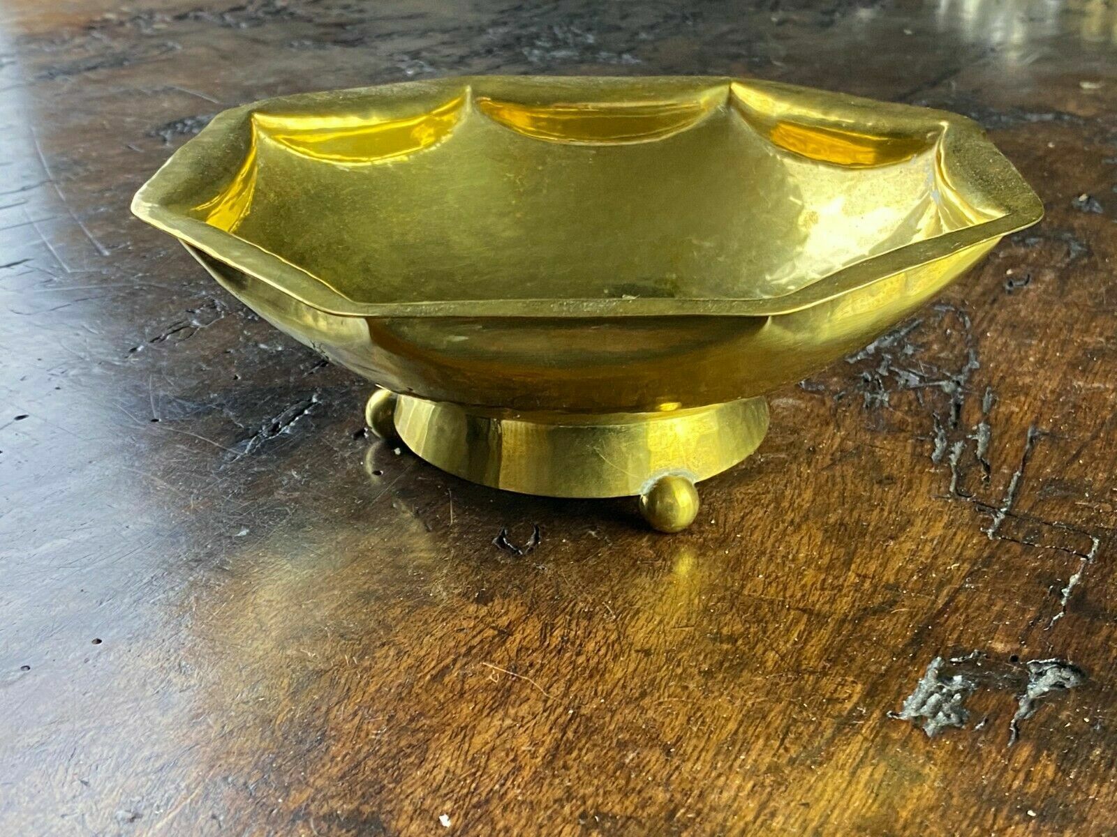 NEUES MÜNCHNER KUNSTGEWERBE ART DECO SCHALE AUS MESSING UM 1920 ANTIK – Bild 4