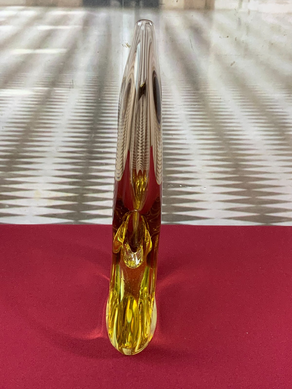 ZBS BÖHMEN VASE TISCHVASE AUS GLAS KÜNSTLERGLAS 28cm HOCH 1,9kg – Bild 3