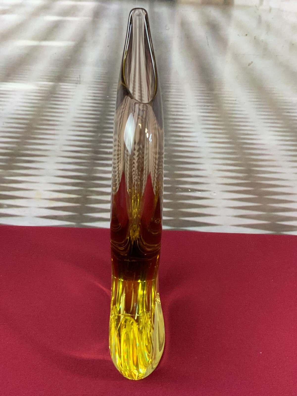 ZBS BÖHMEN VASE TISCHVASE AUS GLAS KÜNSTLERGLAS 28cm HOCH 1,9kg – Bild 4