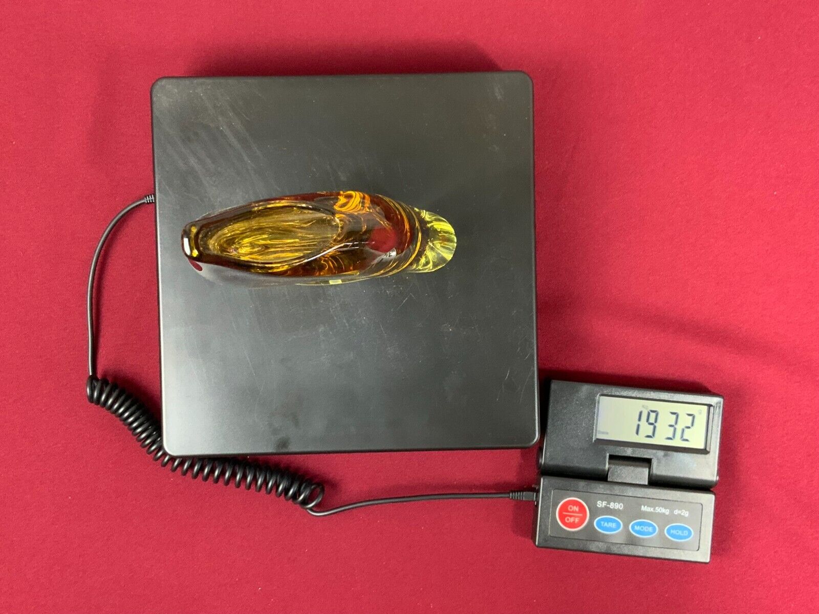 ZBS BÖHMEN VASE TISCHVASE AUS GLAS KÜNSTLERGLAS 28cm HOCH 1,9kg – Bild 8