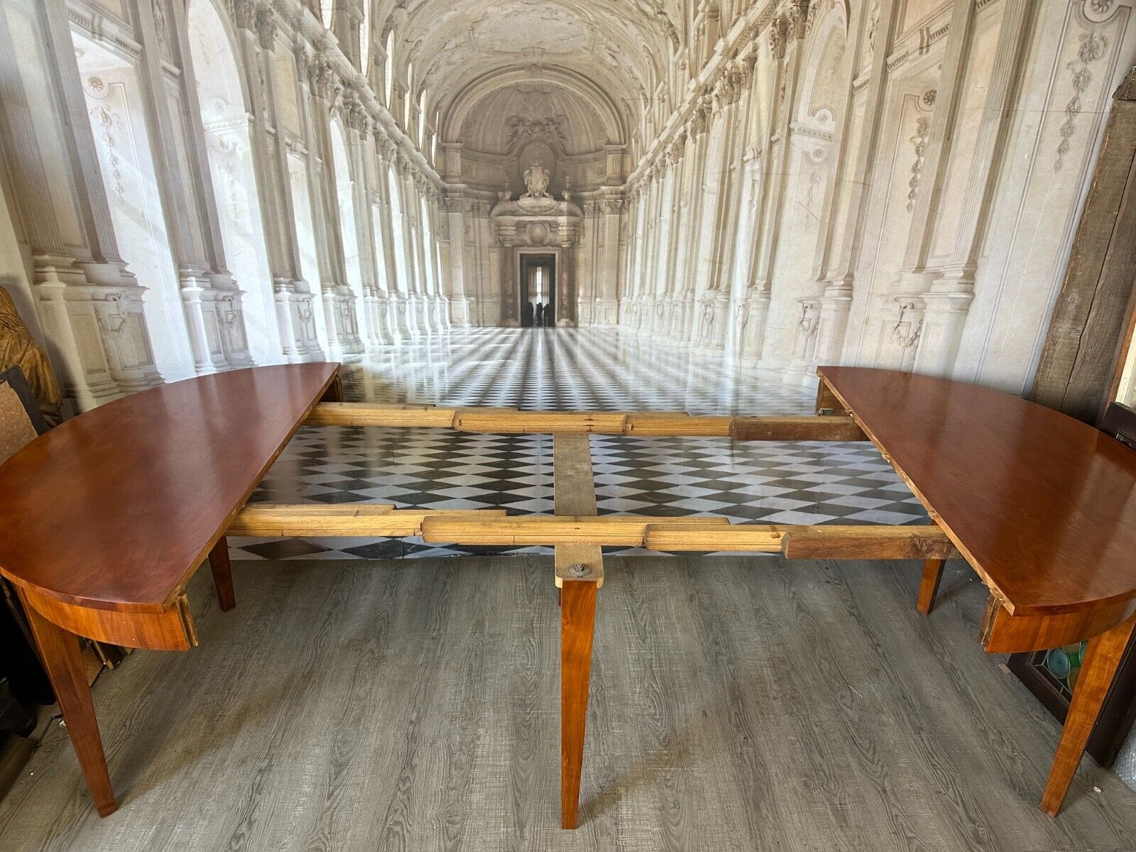 GROSSER VINTAGE ESSTISCH TISCH KIRSCHBAUM FURNIERT – Bild 11