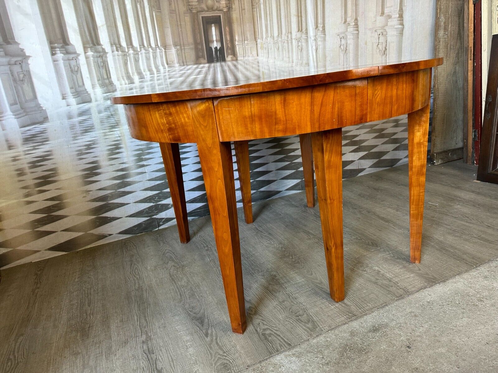 GROSSER VINTAGE ESSTISCH TISCH KIRSCHBAUM FURNIERT – Bild 3