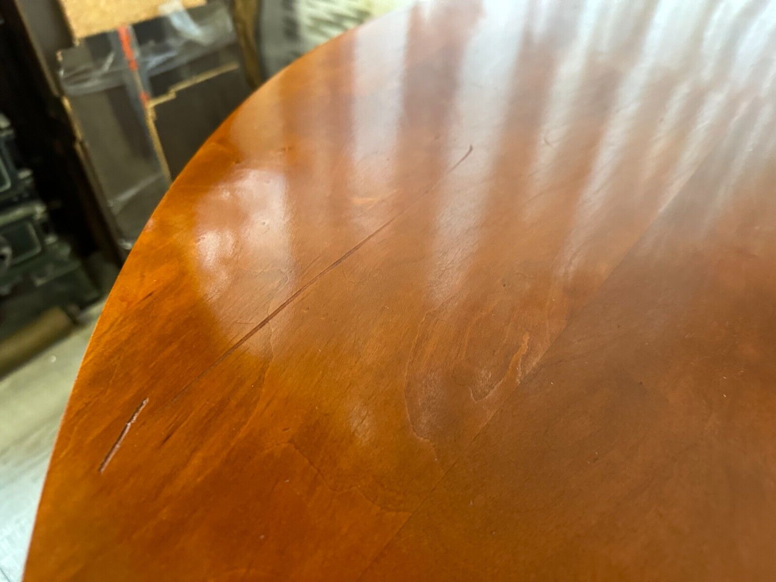 GROSSER VINTAGE ESSTISCH TISCH KIRSCHBAUM FURNIERT – Bild 7