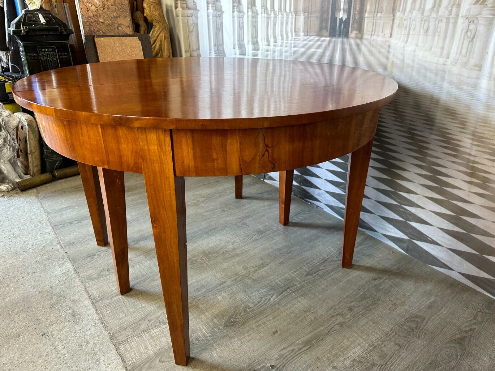 GROSSER VINTAGE ESSTISCH TISCH KIRSCHBAUM FURNIERT – Bild 9