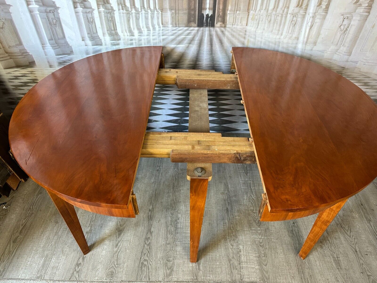 GROSSER VINTAGE ESSTISCH TISCH KIRSCHBAUM FURNIERT – Bild 10