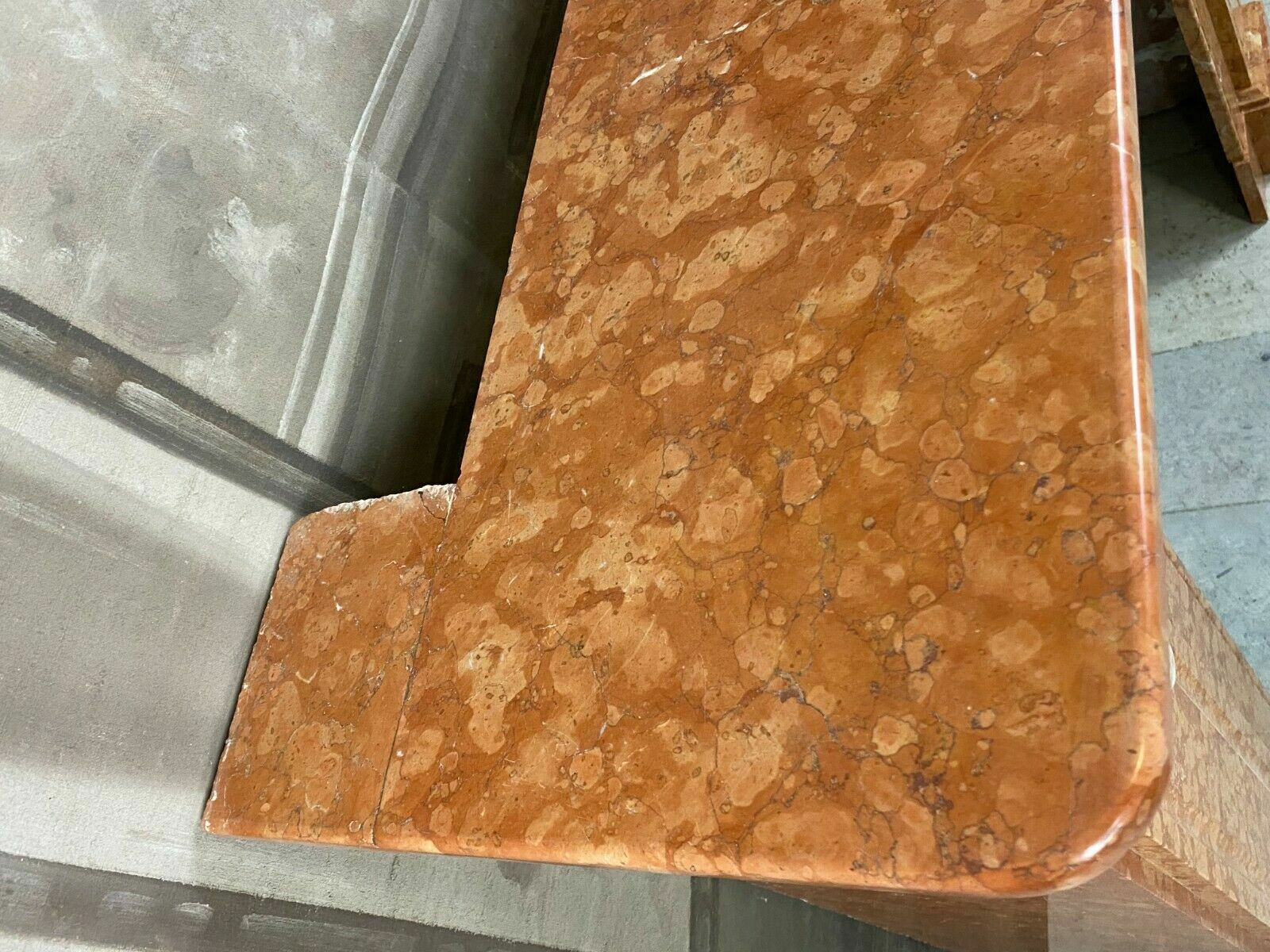 ANTIKE KAMINUMRANDUNG MARMOR KAMIN UM 1890 JUGENDSTIL ROSSO VERONA – Bild 10