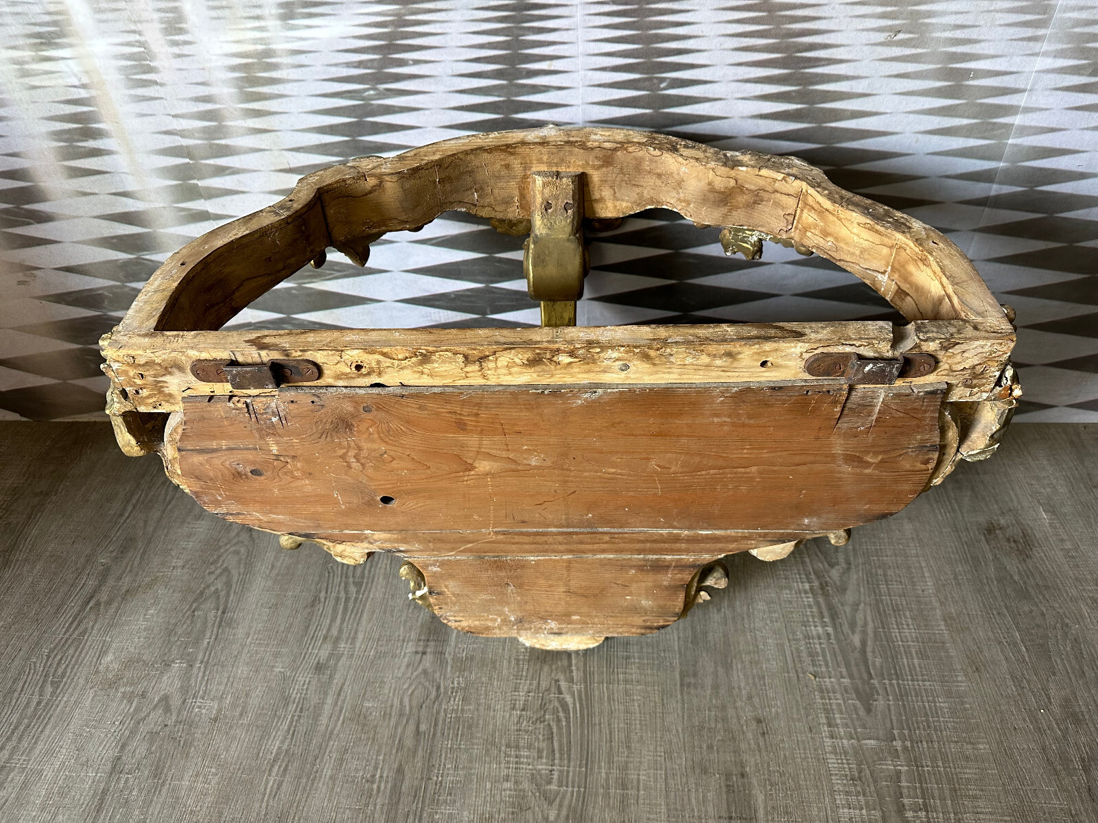 ANTIKE WANDKONSOLE NEO BAROCK UM 1880 OHNE MARMORPLATTE RESTAURATIONSOBJEKT – Bild 11