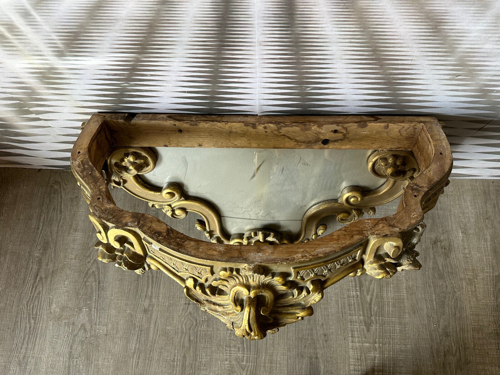 ANTIKE WANDKONSOLE NEO BAROCK UM 1880 OHNE MARMORPLATTE RESTAURATIONSOBJEKT – Bild 10