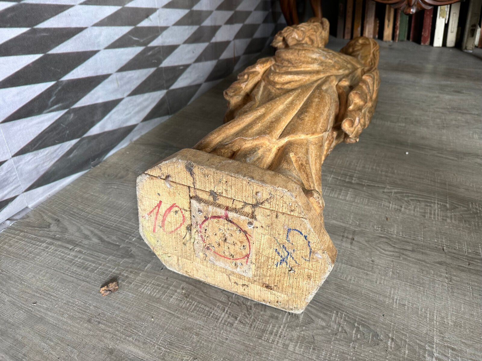 NEO GOTIK MADONNA MIT DEM JESUSKIND EICHE MASSIV HANDGESCHNITZT 112cm – Bild 12
