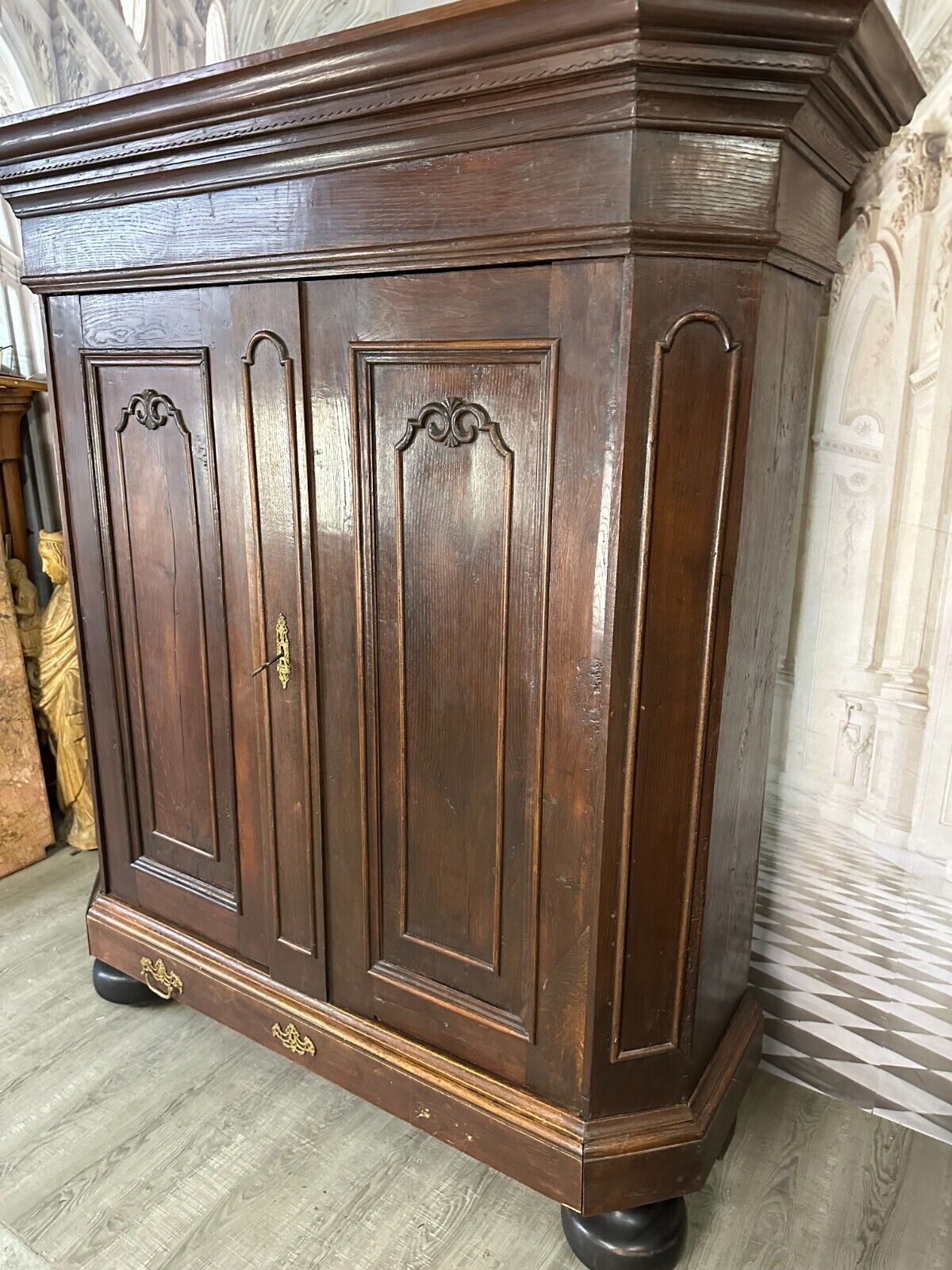ANTIKER BAROCKSCHRANK LOUIS XV 18 TES JHDT EICHE MASSIV BAROCK SCHRANK – Bild 6