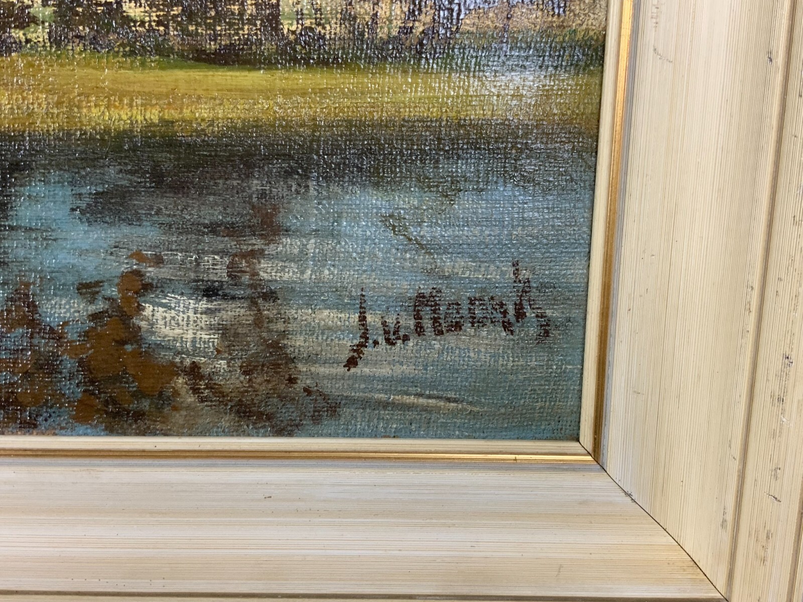 GROSSES ÖLGEMÄLDE LANDSCHAFT SIGNIERT GEMÄLDE 120x80cm – Bild 12