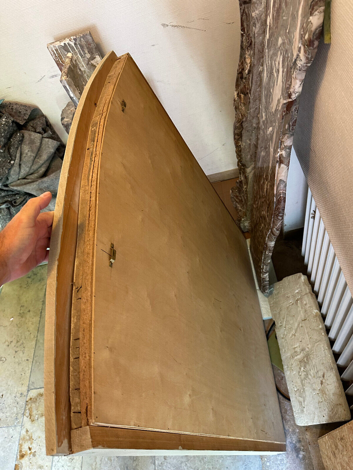 GROSSER VINTAGE LANDHAUS WANDSPIEGEL SPIEGEL HOLZ HANDBEMALT – Bild 14