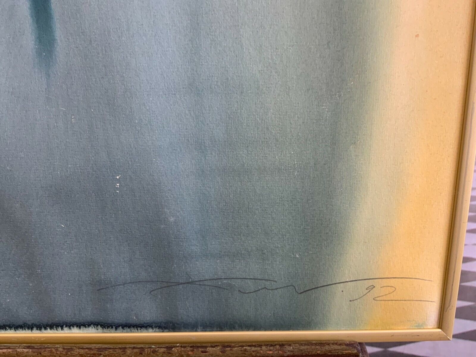AQUARELL ABSTRAKTE KOMPOSITION GEMÄLDE VON Anatoli KMARA GROSSFORMAT 71x101cm – Bild 12