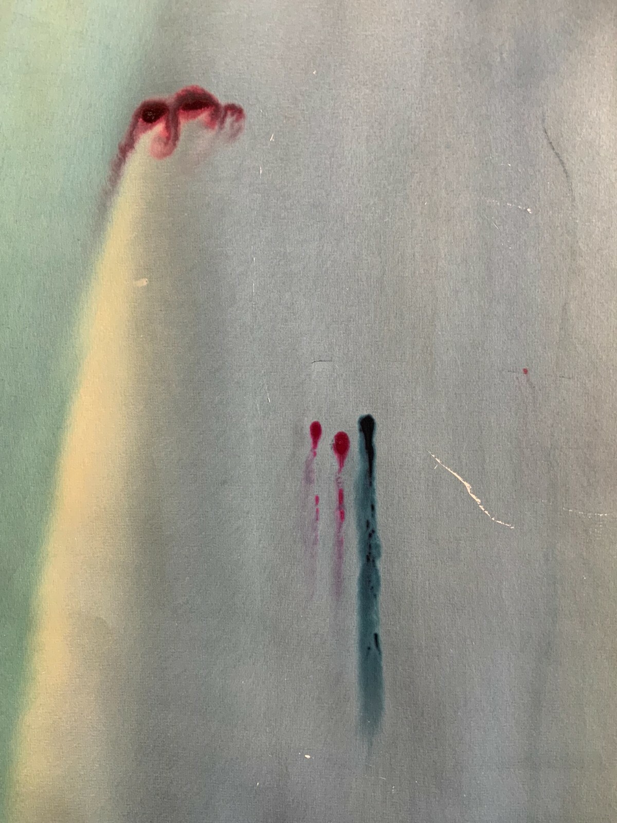 AQUARELL ABSTRAKTE KOMPOSITION GEMÄLDE VON Anatoli KMARA GROSSFORMAT 71x101cm – Bild 5