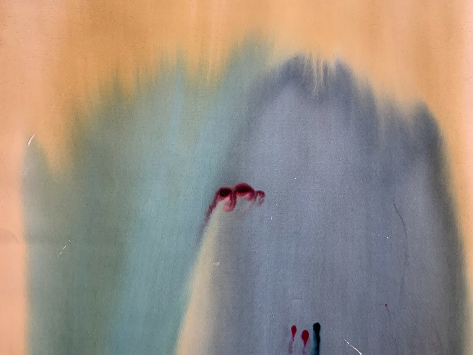 AQUARELL ABSTRAKTE KOMPOSITION GEMÄLDE VON Anatoli KMARA GROSSFORMAT 71x101cm – Bild 6