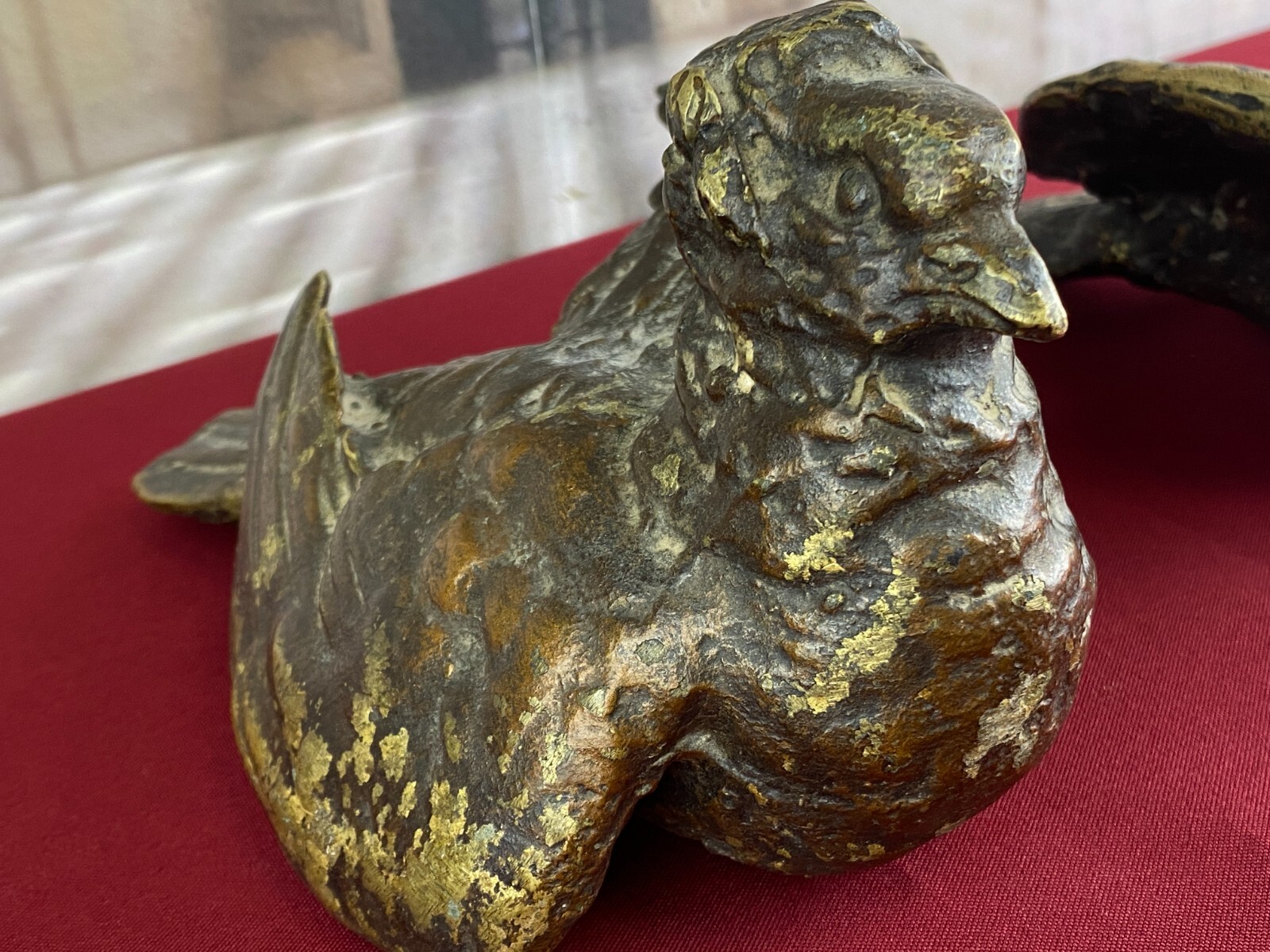 PAAR ANTIKE BRONZE FIGUREN TAUBEN NEAPEL UM 1890 SKULPTUREN FÜR DAS EHEBETT – Bild 9