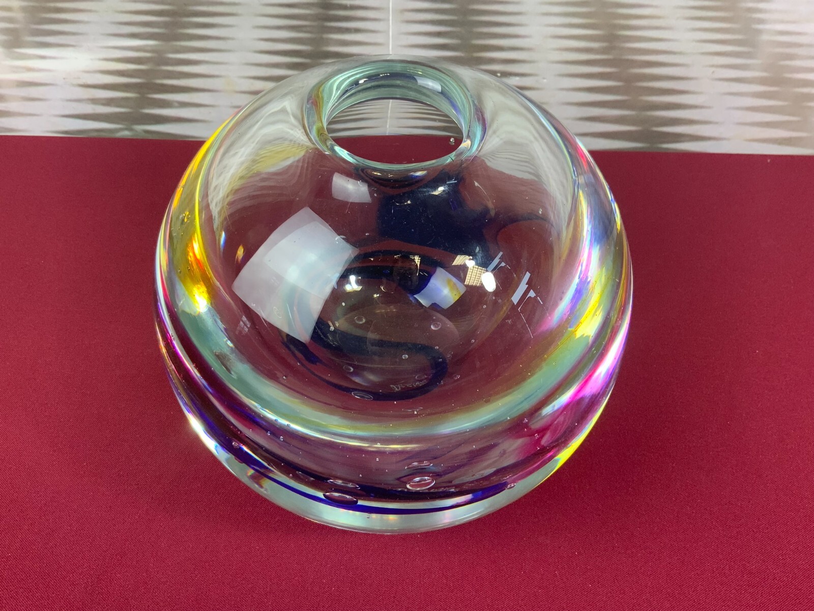 MASSIVE VASE KUGELVASE GLAS HANDGEARBEITET 7,1kg 19cm HOCH PRINC GLASS – Bild 4