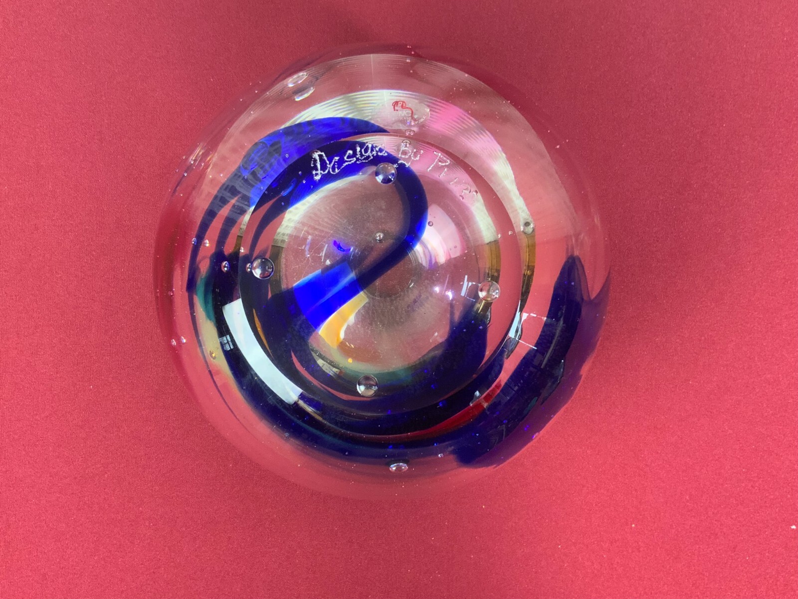 MASSIVE VASE KUGELVASE GLAS HANDGEARBEITET 7,1kg 19cm HOCH PRINC GLASS – Bild 7