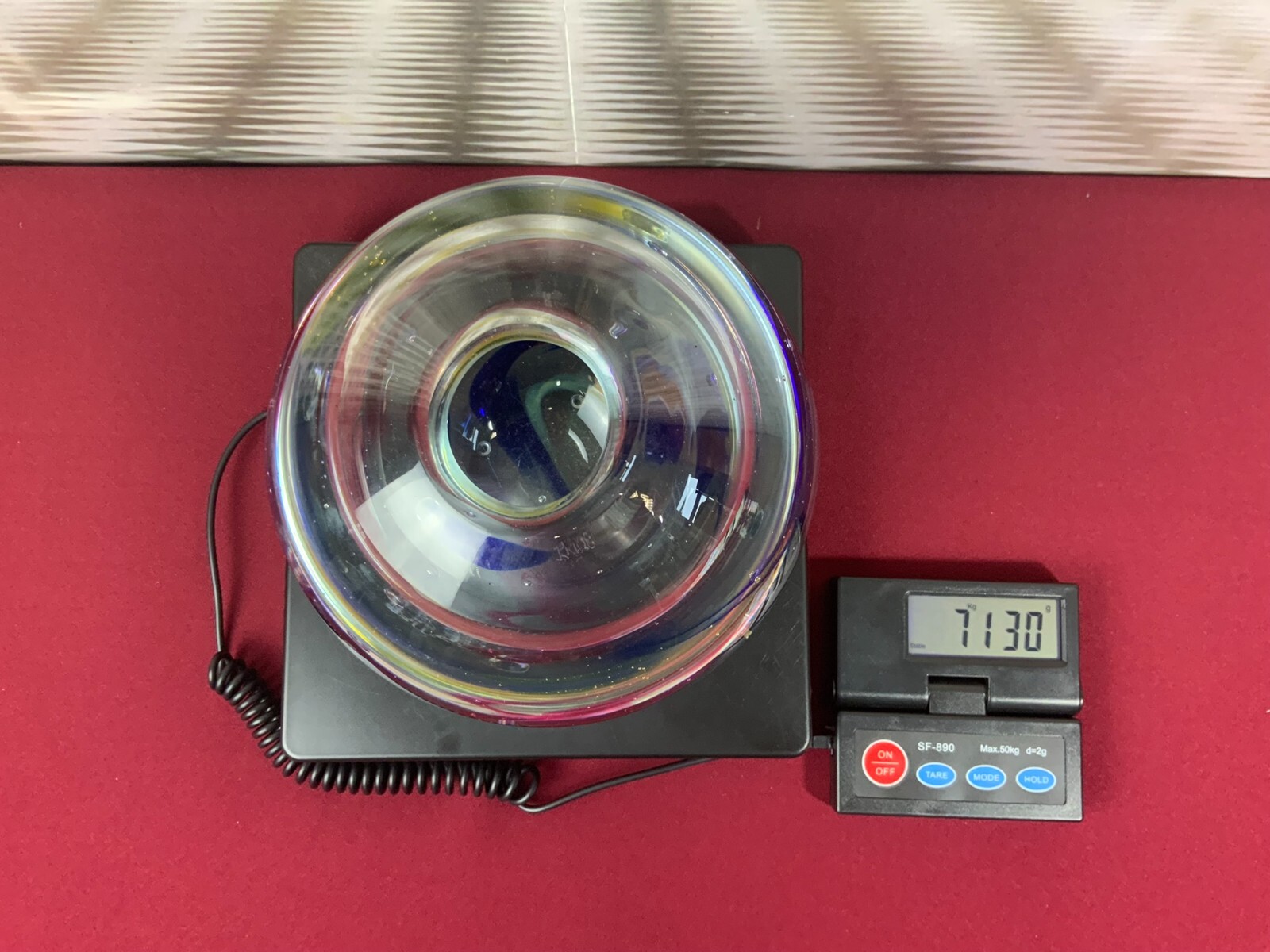 MASSIVE VASE KUGELVASE GLAS HANDGEARBEITET 7,1kg 19cm HOCH PRINC GLASS – Bild 9