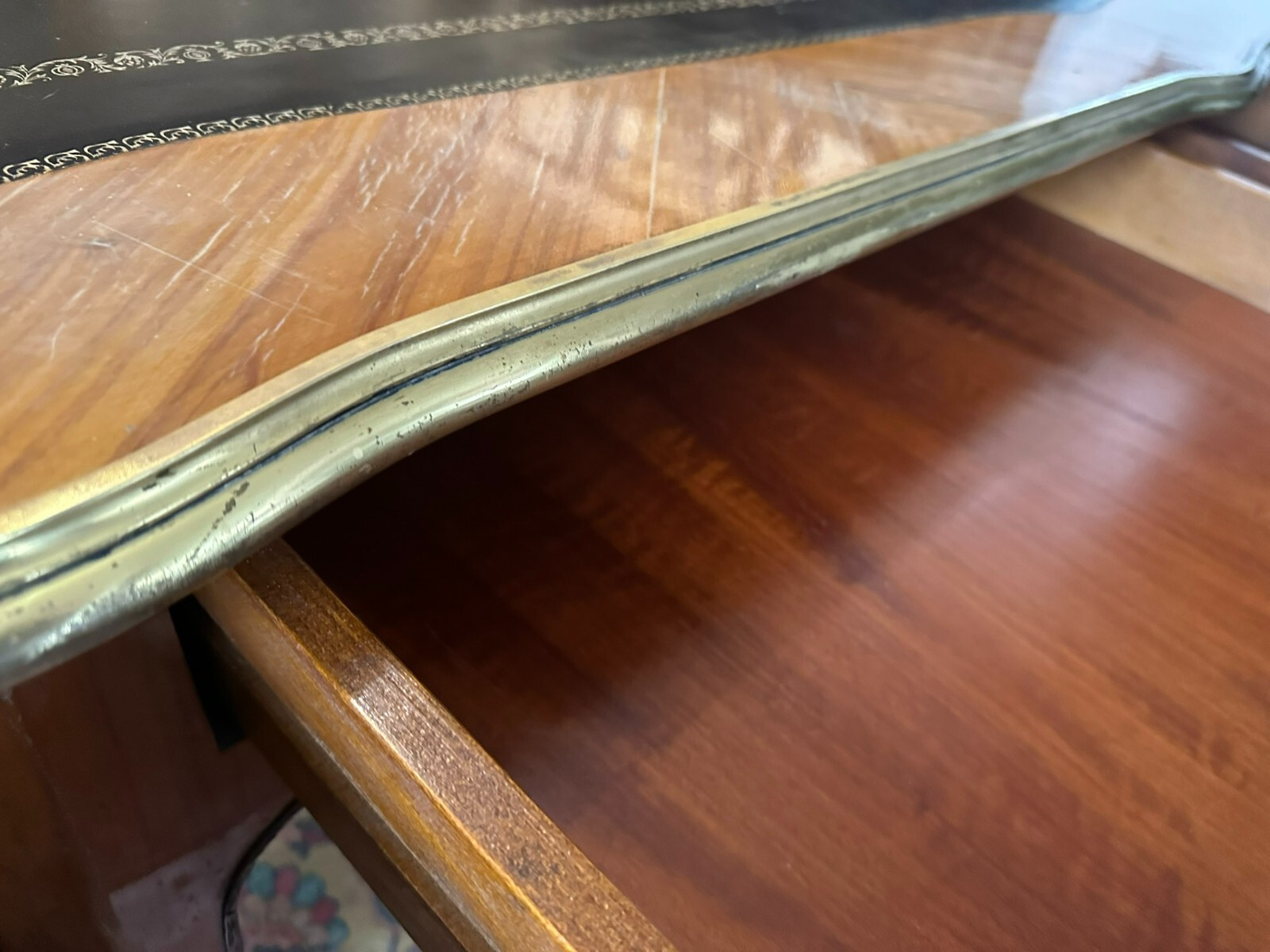 GROSSER BAROCK LOUIS XV SCHREIBTISCH PALISANDER MASSIVE MESSING FIGUREN 20 TES – Bild 20